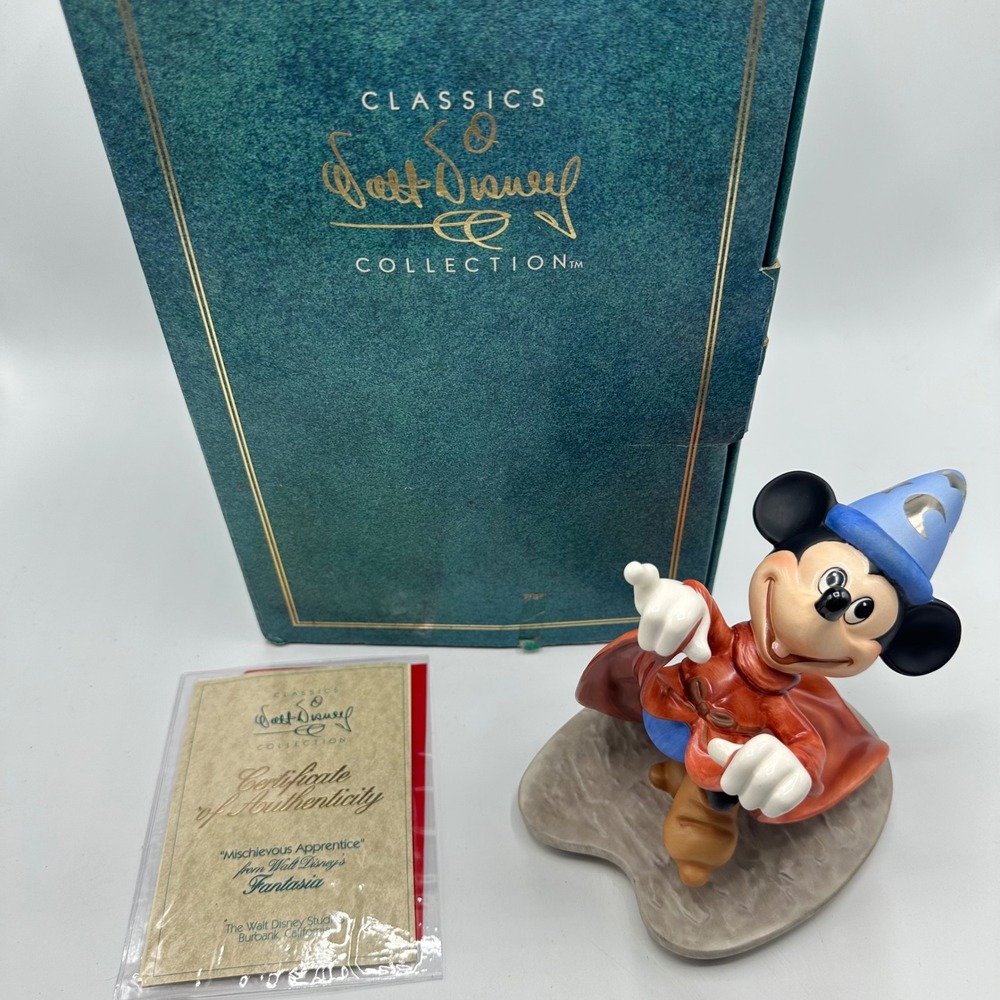 WDCC Disney Fantasia Mickey Mouse Mischievous Apprentice Figurine COA Box